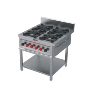 Four Burner Range – Stainless Steel Commercial Kitchen Equipment in Goa for Hotels, Restaurants, and Industrial Kitchen