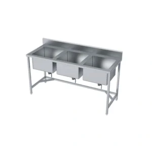Three Sink Unit – ASMW Kitchen Equipment Goa | Stainless Steel Commercial Kitchen Equipment