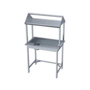 Soiled Dish Landing Table with OH Glass Rack – ASMW Kitchen Equipment Goa | Stainless Steel Commercial Kitchen Equipment